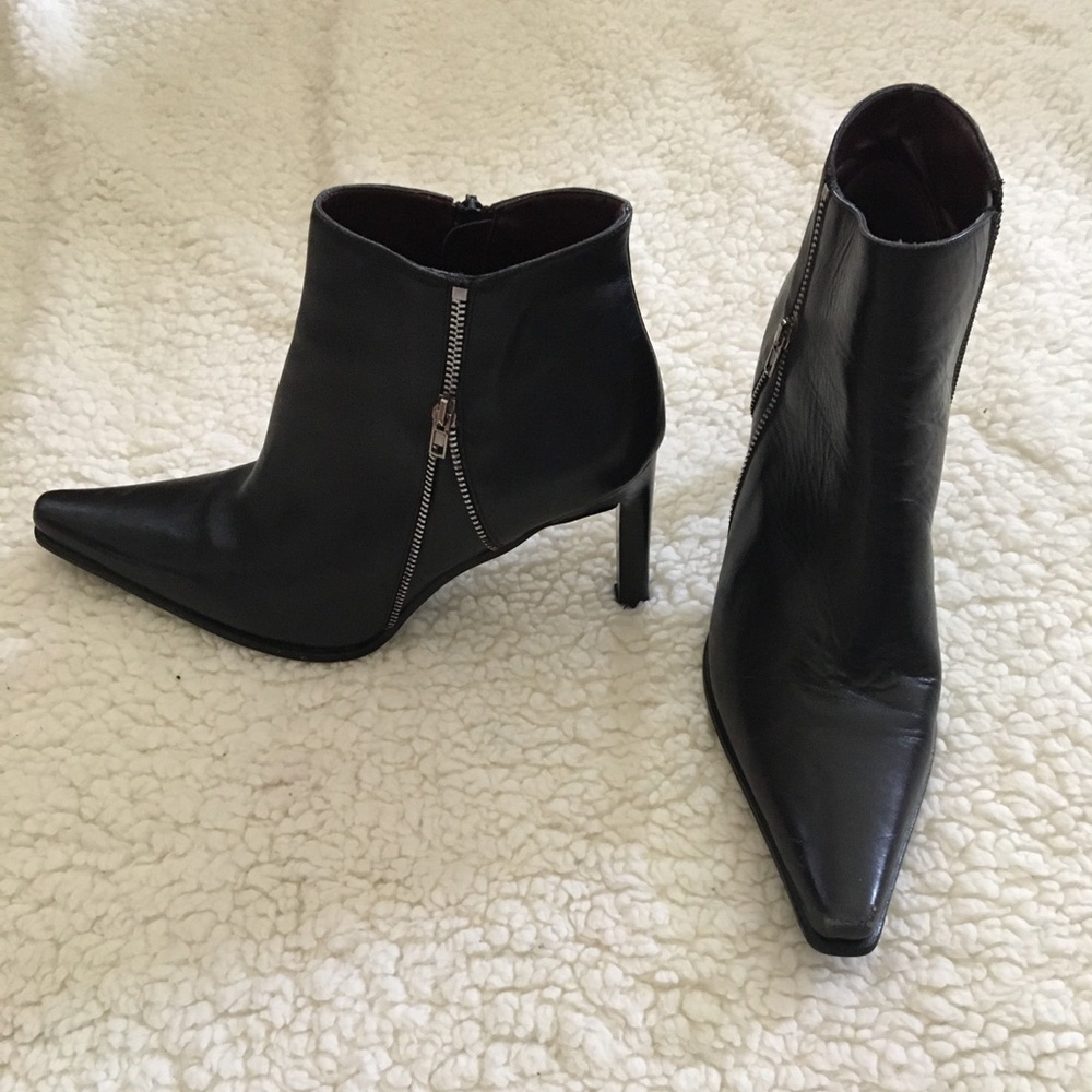 Leather Booties Made in Italy. Size 8